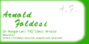 arnold foldesi business card